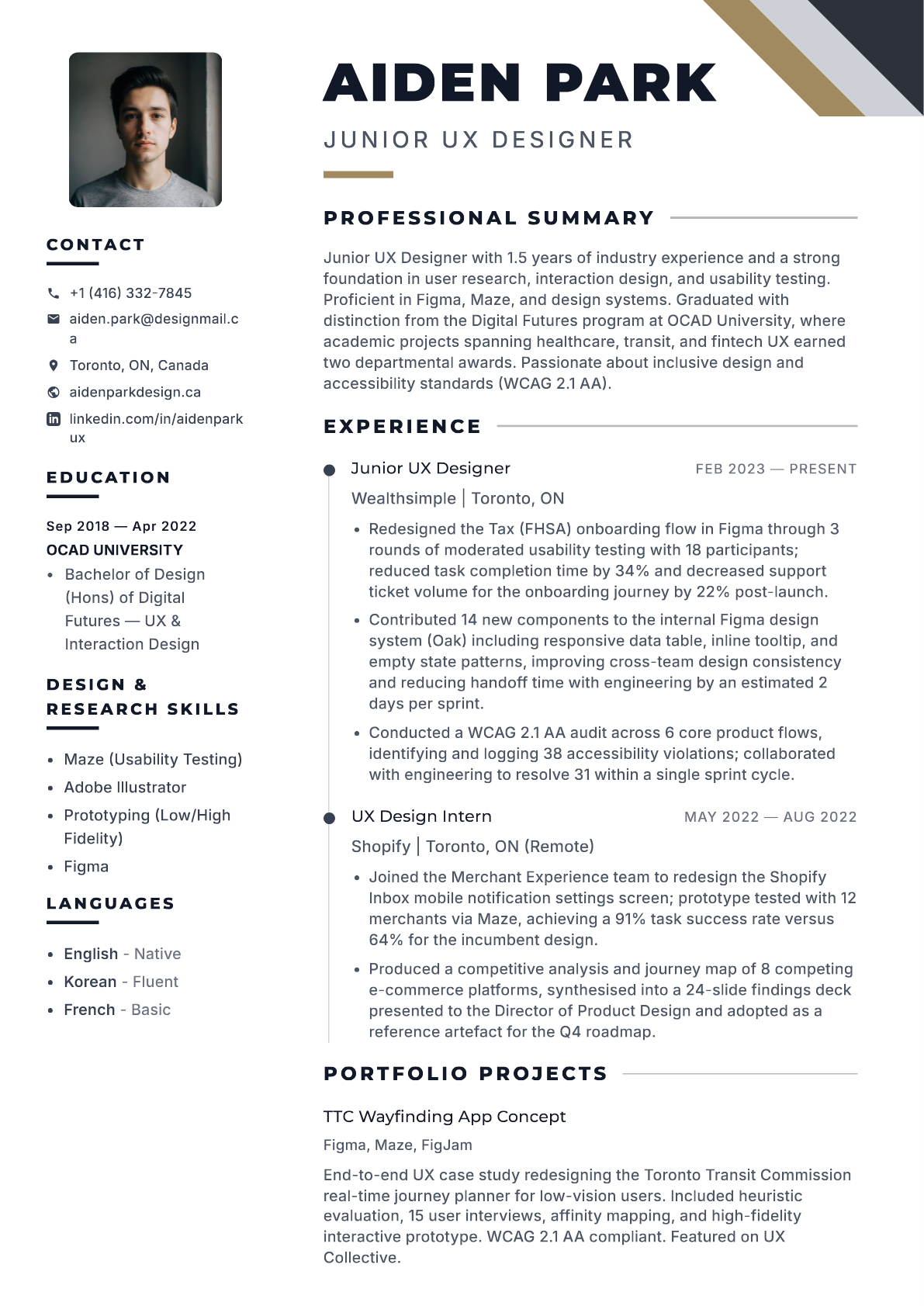 Herald resume template preview