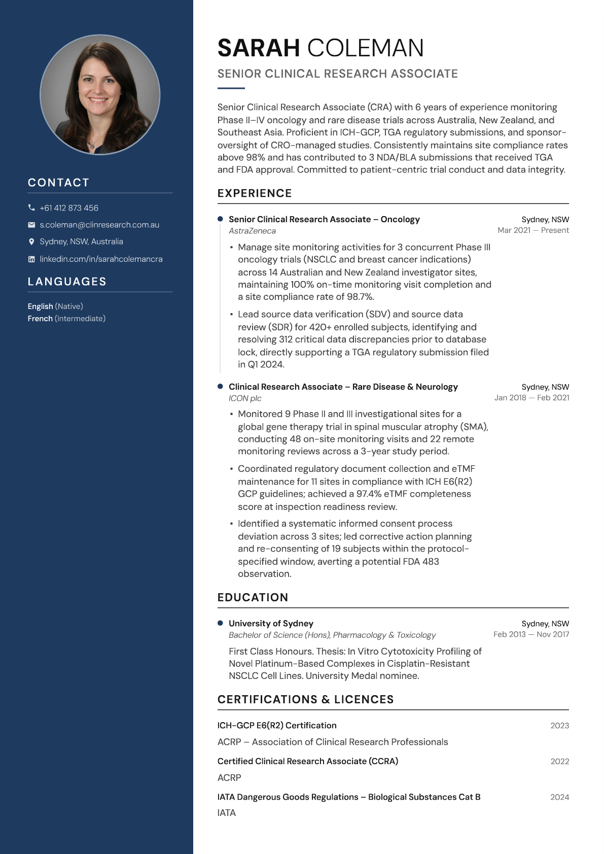 Modern resume template preview